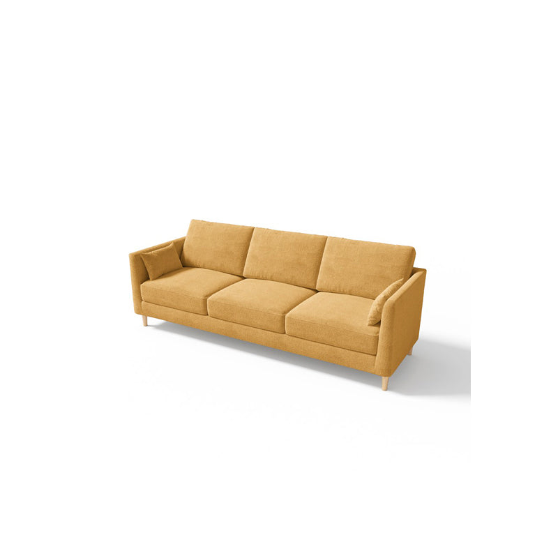 Contemporary Cushions Standard Square Arm Living Room 3-seater Sofa Yellow Clearhalo 'furn' 'furn_sofas' 'Furniture' 'Living Room Furniture' 'Sofa' 'sofas' 5100984