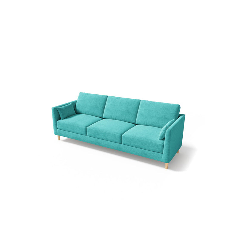 Contemporary Cushions Standard Square Arm Living Room 3-seater Sofa Lake Blue Clearhalo 'furn' 'furn_sofas' 'Furniture' 'Living Room Furniture' 'Sofa' 'sofas' 5100988