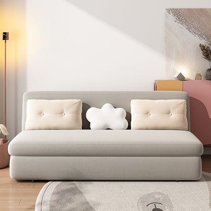 Divano di divano a letto di velluto senza braccio contemporaneo con deposito in grigio