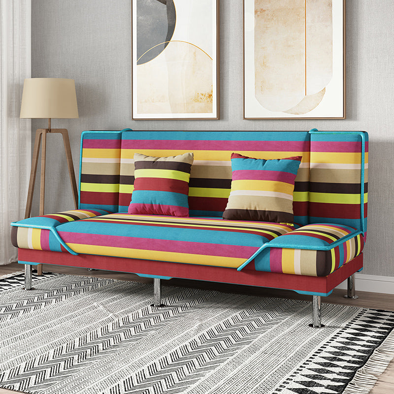 Contemporary Armless Convertible Sofa Linen Foldable Sofa for Apartment Multi-Color Clearhalo 'furn' 'furn_sofas' 'Furniture' 'Living Room Furniture' 'Sofa' 'sofas' 5101102