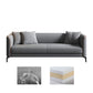 Faux Leather Sofa 25.59" D x 25.59" H Tuxedo Arm Sofa for Living Room Light Gray Clearhalo 'furn' 'furn_sofas' 'Furniture' 'Living Room Furniture' 'Sofa' 'sofas' 5101156