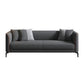 Faux Leather Sofa 25.59" D x 25.59" H Tuxedo Arm Sofa for Living Room Dark Gray Clearhalo 'furn' 'furn_sofas' 'Furniture' 'Living Room Furniture' 'Sofa' 'sofas' 5101162