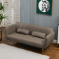 Faux Leather Sofa 29.52" D x 31.49" H Flared Arm Sofa for Living Room Grey Clearhalo 'furn' 'furn_sofas' 'Furniture' 'Living Room Furniture' 'Sofa' 'sofas' 5101170