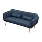 Faux Leather Sofa 29.52" D x 31.49" H Flared Arm Sofa for Living Room 64"L x 29.5"W x 31.5"H Blue Clearhalo 'furn' 'furn_sofas' 'Furniture' 'Living Room Furniture' 'Sofa' 'sofas' 5101171