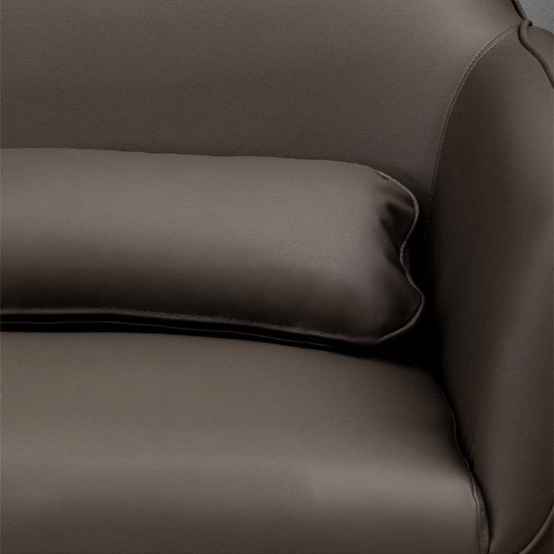 Faux Leather Sofa 29.52" D x 31.49" H Flared Arm Sofa for Living Room Clearhalo 'furn' 'furn_sofas' 'Furniture' 'Living Room Furniture' 'Sofa' 'sofas' 5101181