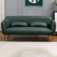 Faux Leather Sofa 29.52" D x 31.49" H Flared Arm Sofa for Living Room 64"L x 29.5"W x 31.5"H Blackish Green Clearhalo 'furn' 'furn_sofas' 'Furniture' 'Living Room Furniture' 'Sofa' 'sofas' 5101184