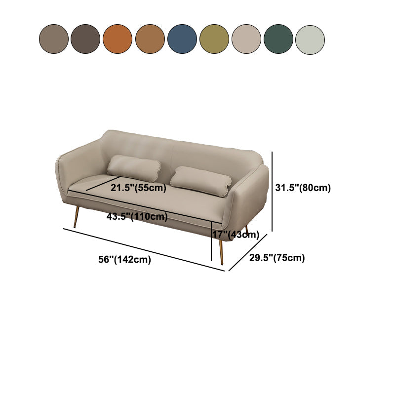 Faux Leather Sofa 29.52" D x 31.49" H Flared Arm Sofa for Living Room Clearhalo 'furn' 'furn_sofas' 'Furniture' 'Living Room Furniture' 'Sofa' 'sofas' 5101190