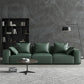 コンテンポラリーフェイクレザー/ベルベット標準ソファグリーンスクエアアームソファ