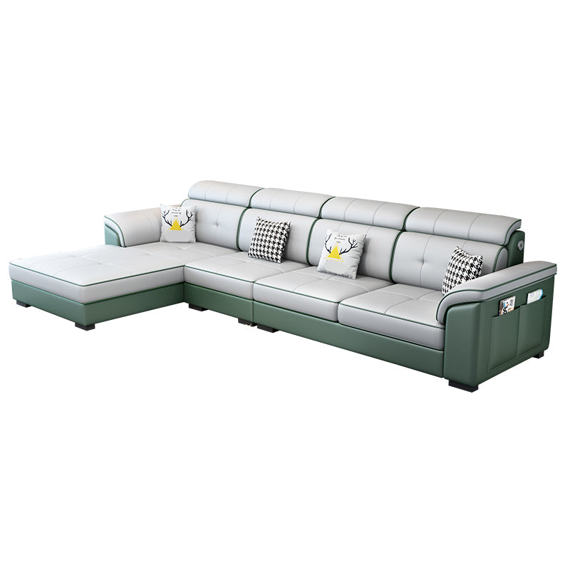 133,0 7 "l Contemporary Sewn Collaw Back divano e chaise con deposito