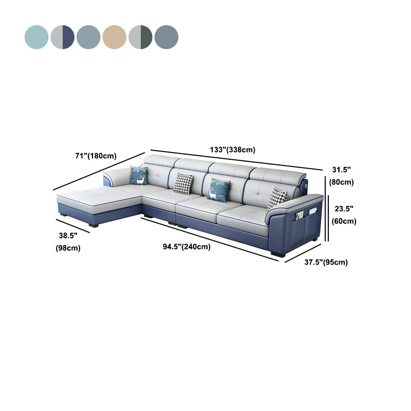 133.0 7 "l Hedendaags genaaide kussen achterste bank en chaise met opslag