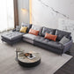 Tufted Sofa & Chaise 133.86" x W 66..93" D x 36.22" H Faux Leather Square Armed Sofa