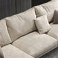 Contemporary White Faux Leather Sofa & Chaise Loose Back Sofa - 36.22" H