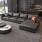 Modern Loose Back Sofa & Chaise 129.92" W 68.9" x D 31.5 H" x Recessed Arm Sofa