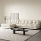 Tufted Backrest Sectional Sponge Padded Armless Off-white Sofa 110"L x 69"W x 29.5"H Left Clearhalo 'furn' 'furn_sectionals' 'Furniture' 'Living Room Furniture' 'Sectionals' 5101516