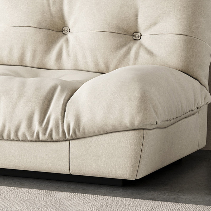 Tufted Backrest Sectional Sponge Padded Armless Off-white Sofa Clearhalo 'furn' 'furn_sectionals' 'Furniture' 'Living Room Furniture' 'Sectionals' 5101519