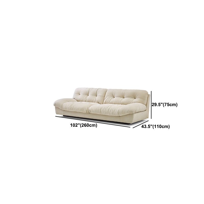 Tufted Backrest Sectional Sponge Padded Armless Off-white Sofa Clearhalo 'furn' 'furn_sectionals' 'Furniture' 'Living Room Furniture' 'Sectionals' 5101530