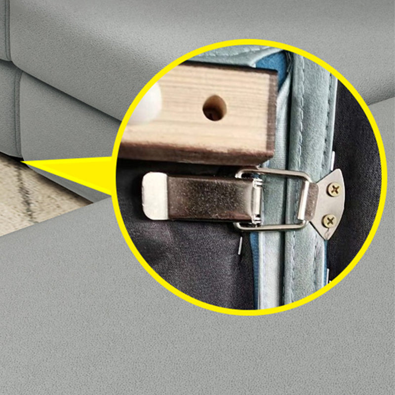 Scandinavo a forma di L sezionale con braccio top a cuscino per quattro persone