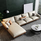 Leather Sponge Padded Seat with Pillow Back Sectional White/orange/green/grey Sofa
