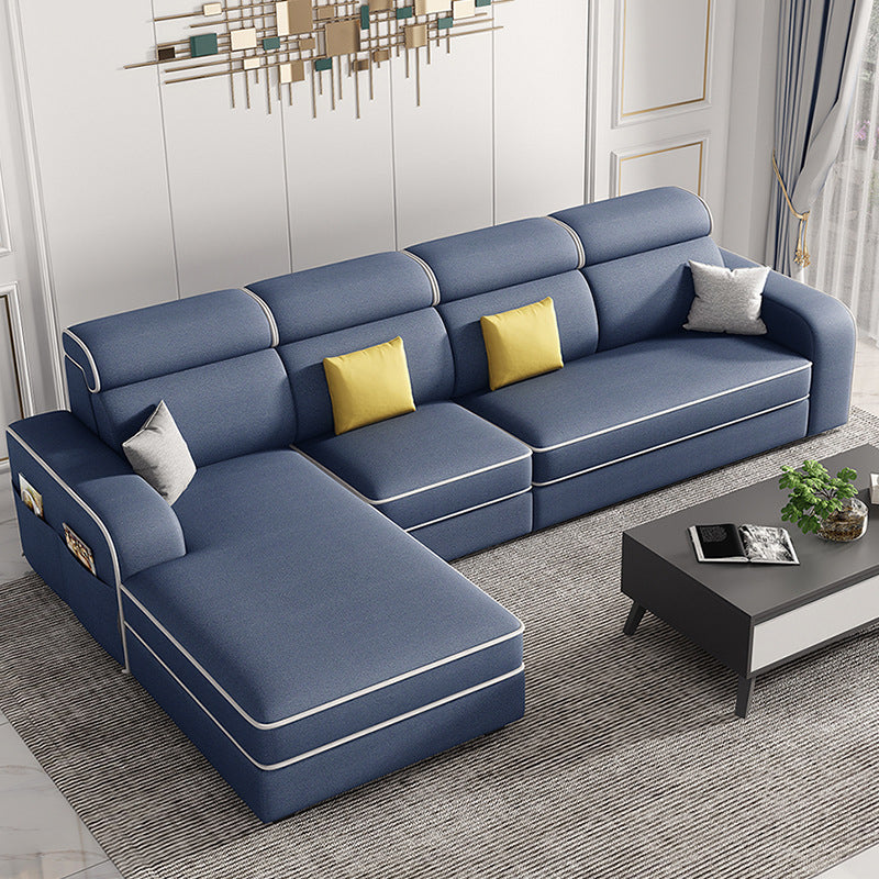 Scandinavo a forma di L sezionale con braccio quadrato e spazio per quattro persone