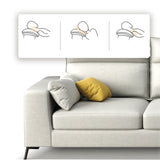 Fuce in pelle a forma di L sezionale con cuscino indietro per quattro persone