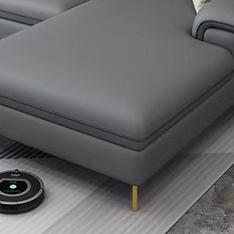 Latex Upholstery Sectional Filled Built-in Armrest with Pillow Back Sofa Clearhalo 'furn' 'furn_sectionals' 'Furniture' 'Living Room Furniture' 'Sectionals' 5101847