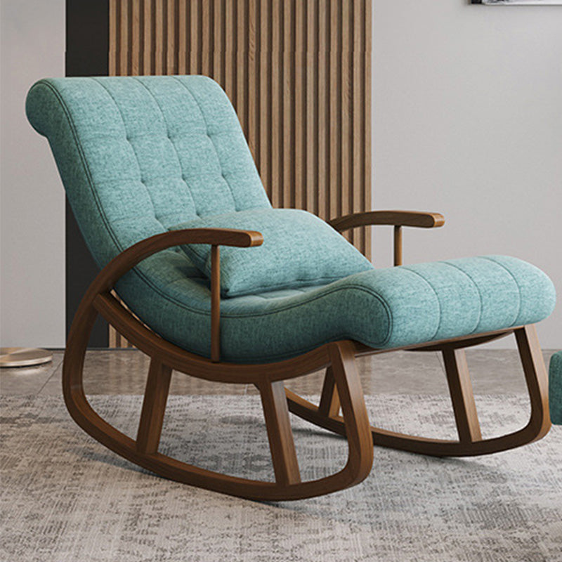 25.59"Wide Accent Chair Cotton Blend Lounge Chair with Sled Base Green Without Ottoman Clearhalo 'Accent Chairs' 'accent_chairs' 'Chairs & Seating' 'furn' 'furn_accent_chairs' 'Furniture' 'Living Room Furniture' 5101898