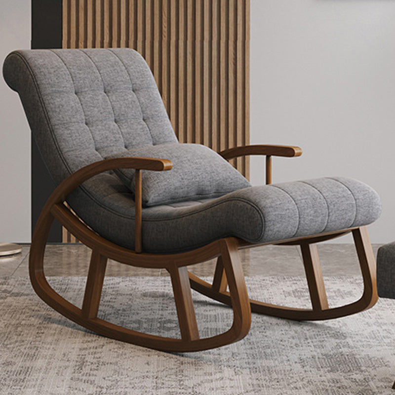 25.59"Wide Accent Chair Cotton Blend Lounge Chair with Sled Base Dark Gray Without Ottoman Clearhalo 'Accent Chairs' 'accent_chairs' 'Chairs & Seating' 'furn' 'furn_accent_chairs' 'Furniture' 'Living Room Furniture' 5101899