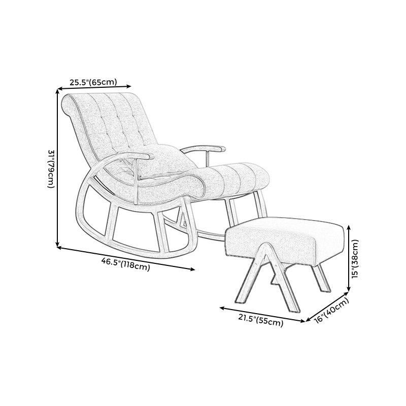 25.59"Wide Accent Chair Cotton Blend Lounge Chair with Sled Base Clearhalo 'Accent Chairs' 'accent_chairs' 'Chairs & Seating' 'furn' 'furn_accent_chairs' 'Furniture' 'Living Room Furniture' 5101912