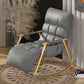 23.62"L x 37.8"W x 32.68"H Modern Sewn Pillow Back Track Arms Parsons Chair Gray Brass Gold Clearhalo 'Accent Chairs' 'accent_chairs' 'Chairs & Seating' 'furn' 'furn_accent_chairs' 'Furniture' 'Living Room Furniture' 5101929