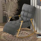 23.62"L x 37.8"W x 32.68"H Modern Sewn Pillow Back Track Arms Parsons Chair Dark Gray Brass Gold Clearhalo 'Accent Chairs' 'accent_chairs' 'Chairs & Seating' 'furn' 'furn_accent_chairs' 'Furniture' 'Living Room Furniture' 5101930