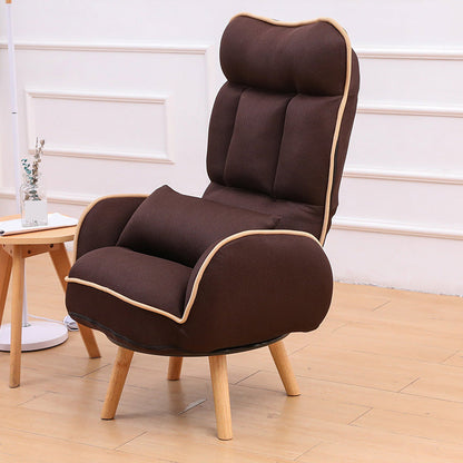 29.13"W Accent Chair Polyester Twill Lounge Chair with Basic Four Legs and Pillow Back Coffee Without Ottoman Clearhalo 'Accent Chairs' 'accent_chairs' 'Chairs & Seating' 'furn' 'furn_accent_chairs' 'Furniture' 'Living Room Furniture' 5101974