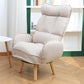 29.13"W Accent Chair Polyester Twill Lounge Chair with Basic Four Legs and Pillow Back Beige Without Ottoman Clearhalo 'Accent Chairs' 'accent_chairs' 'Chairs & Seating' 'furn' 'furn_accent_chairs' 'Furniture' 'Living Room Furniture' 5101975