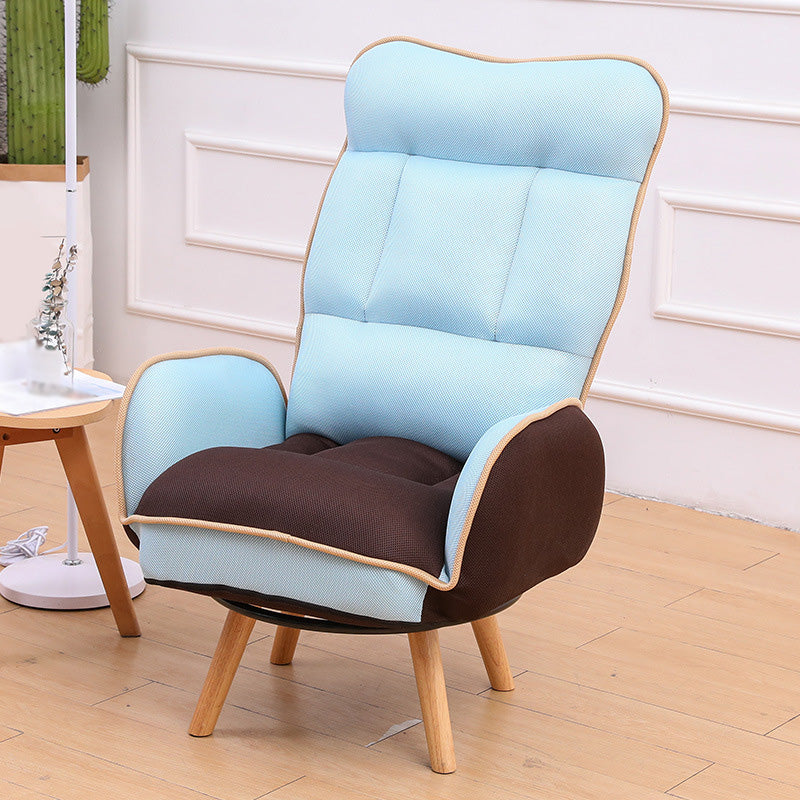 29.13"W Accent Chair Polyester Twill Lounge Chair with Basic Four Legs and Pillow Back Lake Blue Without Ottoman Clearhalo 'Accent Chairs' 'accent_chairs' 'Chairs & Seating' 'furn' 'furn_accent_chairs' 'Furniture' 'Living Room Furniture' 5101979