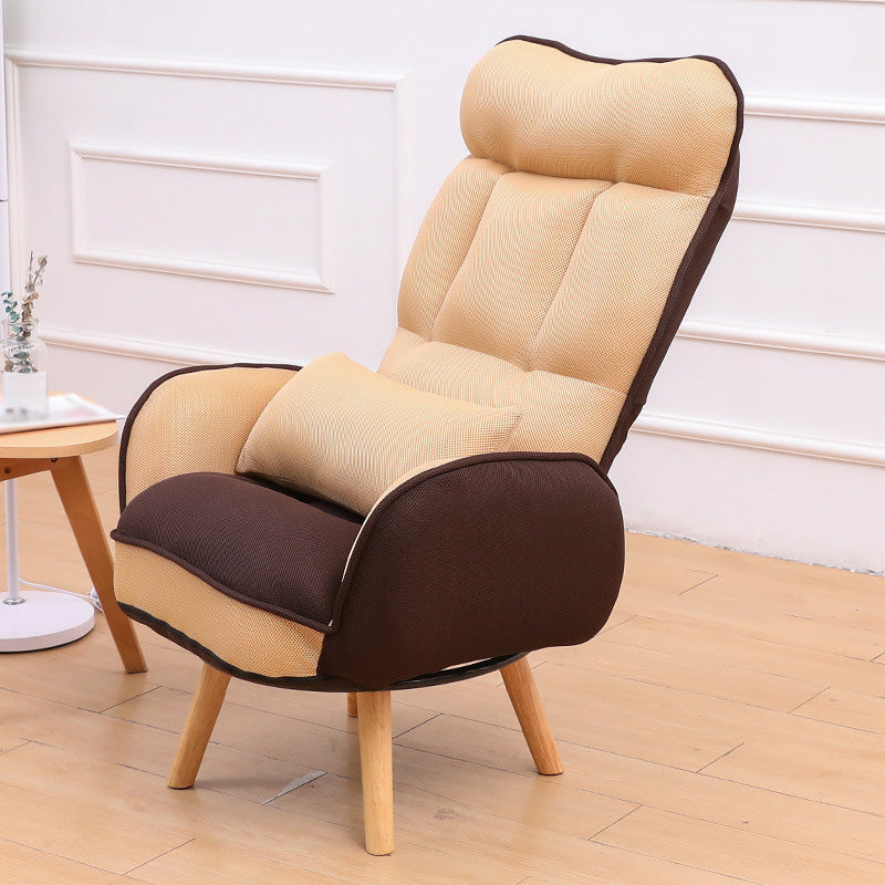 29.13"W Accent Chair Polyester Twill Lounge Chair with Basic Four Legs and Pillow Back Khaki Without Ottoman Clearhalo 'Accent Chairs' 'accent_chairs' 'Chairs & Seating' 'furn' 'furn_accent_chairs' 'Furniture' 'Living Room Furniture' 5101983
