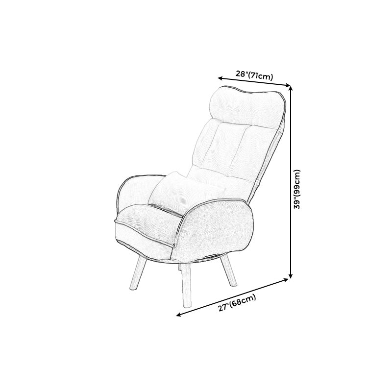 29.13"W Accent Chair Polyester Twill Lounge Chair with Basic Four Legs and Pillow Back Clearhalo 'Accent Chairs' 'accent_chairs' 'Chairs & Seating' 'furn' 'furn_accent_chairs' 'Furniture' 'Living Room Furniture' 5101986