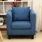 Arms Included Chair 25.5" L x 24"W x 23.6"H Linen Chair for Living Room Lake Blue Clearhalo 'Accent Chairs' 'accent_chairs' 'Chairs & Seating' 'furn' 'furn_accent_chairs' 'Furniture' 'Living Room Furniture' 5102055