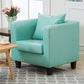 Arms Included Chair 25.5" L x 24"W x 23.6"H Linen Chair for Living Room Turquoise Clearhalo 'Accent Chairs' 'accent_chairs' 'Chairs & Seating' 'furn' 'furn_accent_chairs' 'Furniture' 'Living Room Furniture' 5102059
