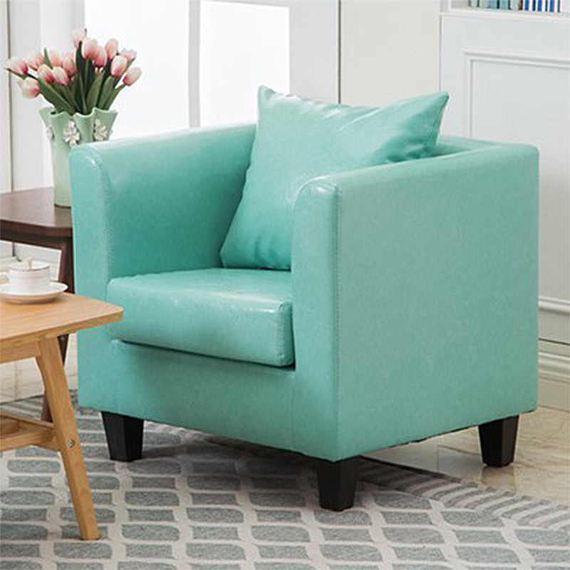 Arms Included Chair 25.5" L x 24"W x 23.6"H Linen Chair for Living Room Turquoise Clearhalo 'Accent Chairs' 'accent_chairs' 'Chairs & Seating' 'furn' 'furn_accent_chairs' 'Furniture' 'Living Room Furniture' 5102059
