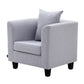 Arms Included Chair 25.5" L x 24"W x 23.6"H Linen Chair for Living Room Light Gray Clearhalo 'Accent Chairs' 'accent_chairs' 'Chairs & Seating' 'furn' 'furn_accent_chairs' 'Furniture' 'Living Room Furniture' 5102060