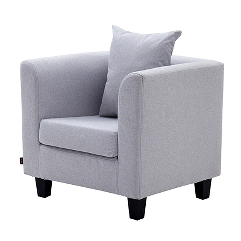 Arms Included Chair 25.5" L x 24"W x 23.6"H Linen Chair for Living Room Light Gray Clearhalo 'Accent Chairs' 'accent_chairs' 'Chairs & Seating' 'furn' 'furn_accent_chairs' 'Furniture' 'Living Room Furniture' 5102060