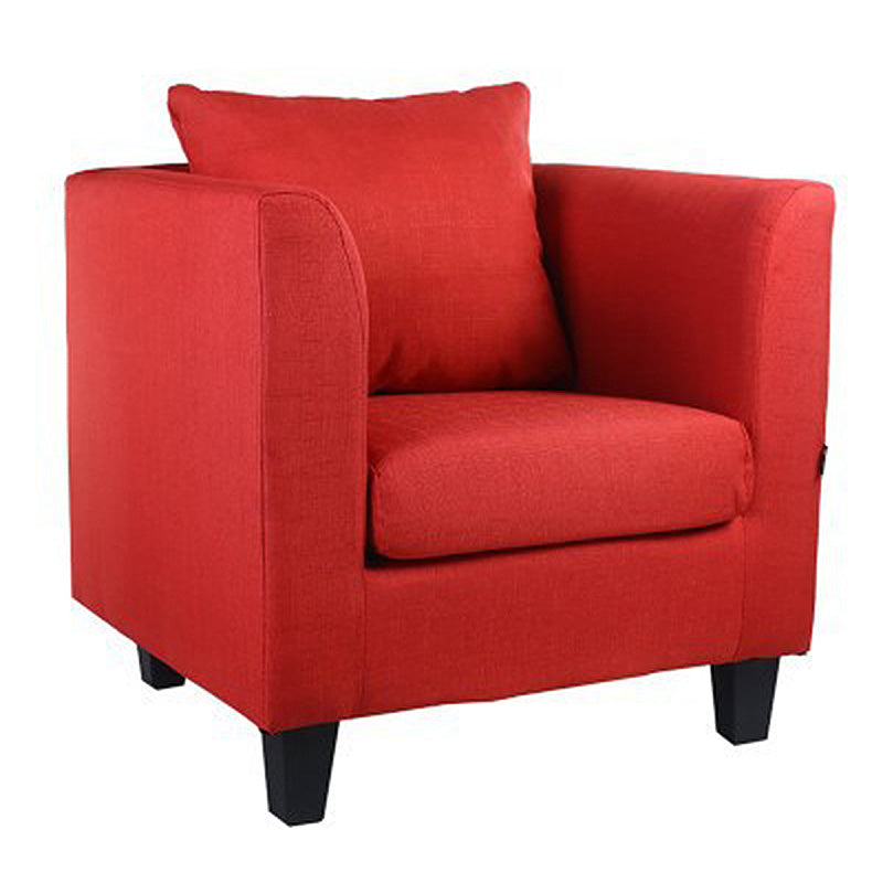 Arms Included Chair 25.5" L x 24"W x 23.6"H Linen Chair for Living Room Red Clearhalo 'Accent Chairs' 'accent_chairs' 'Chairs & Seating' 'furn' 'furn_accent_chairs' 'Furniture' 'Living Room Furniture' 5102065
