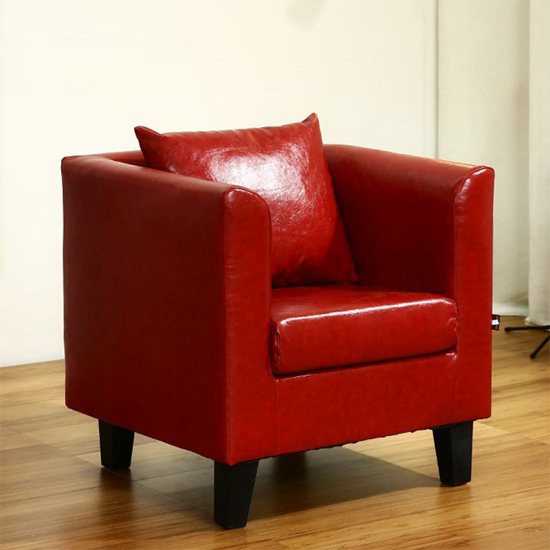 Arms Included Chair 25.5" L x 24"W x 23.6"H Linen Chair for Living Room Burgundy Clearhalo 'Accent Chairs' 'accent_chairs' 'Chairs & Seating' 'furn' 'furn_accent_chairs' 'Furniture' 'Living Room Furniture' 5102070