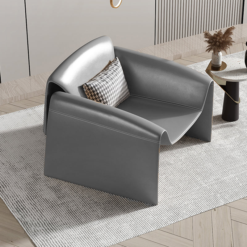 Solid Color Lounge Chair with a Headrest, Modern Accent Chair Clearhalo 'Accent Chairs' 'accent_chairs' 'Chairs & Seating' 'furn' 'furn_accent_chairs' 'Furniture' 'Living Room Furniture' 5102086