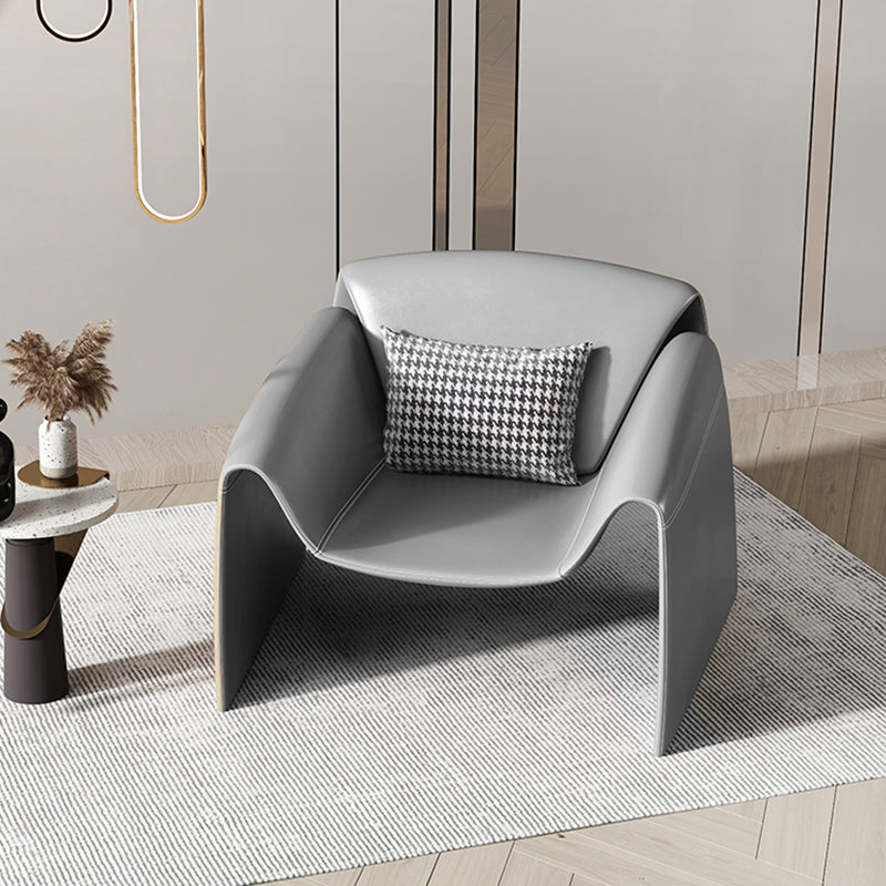 Solid Color Lounge Chair with a Headrest, Modern Accent Chair Clearhalo 'Accent Chairs' 'accent_chairs' 'Chairs & Seating' 'furn' 'furn_accent_chairs' 'Furniture' 'Living Room Furniture' 5102088