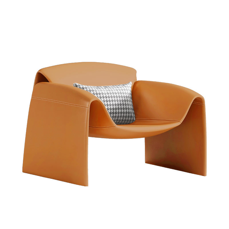 Solid Color Lounge Chair with a Headrest, Modern Accent Chair Orange Clearhalo 'Accent Chairs' 'accent_chairs' 'Chairs & Seating' 'furn' 'furn_accent_chairs' 'Furniture' 'Living Room Furniture' 5102094
