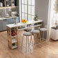 Contemporary Bistro Bar Desk Storage Indoor Double Pedestal Bistro Bar Table
