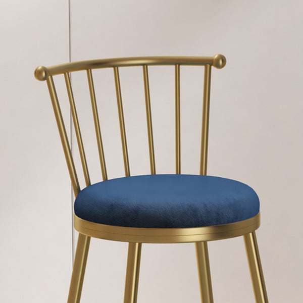 Nordic Armless Backrest Counter Stool Iron Dessert Shop Bar Stool with Pedal and Cushion Clearhalo 'Bar Furniture' 'Bar Stools' 'bar_stools' 'furn' 'furn_bar_stools' 'Furniture' 'Kitchen & Dining Furniture' 5102291