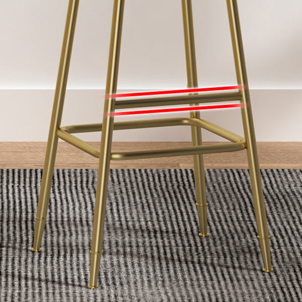 Nordic Armless Backrest Counter Stool Iron Dessert Shop Bar Stool with Pedal and Cushion Clearhalo 'Bar Furniture' 'Bar Stools' 'bar_stools' 'furn' 'furn_bar_stools' 'Furniture' 'Kitchen & Dining Furniture' 5102293