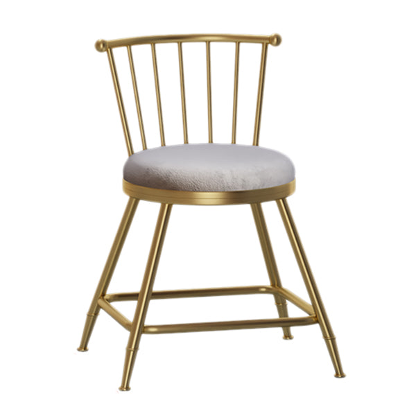 Nordic Armless Backrest Counter Stool Iron Dessert Shop Bar Stool with Pedal and Cushion Clearhalo 'Bar Furniture' 'Bar Stools' 'bar_stools' 'furn' 'furn_bar_stools' 'Furniture' 'Kitchen & Dining Furniture' 5102298