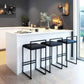 Modern Armless Backrest Counter Stool Iron Cafe Bar Stool with Velvet Cushion and Pedal Clearhalo 'Bar Furniture' 'Bar Stools' 'bar_stools' 'furn' 'furn_bar_stools' 'furniture_bar_stools' 'Kitchen & Dining Furniture' 'kitchen&dining_furn' 'kitchen' 'kitchen_furn' Furniture' 5102379